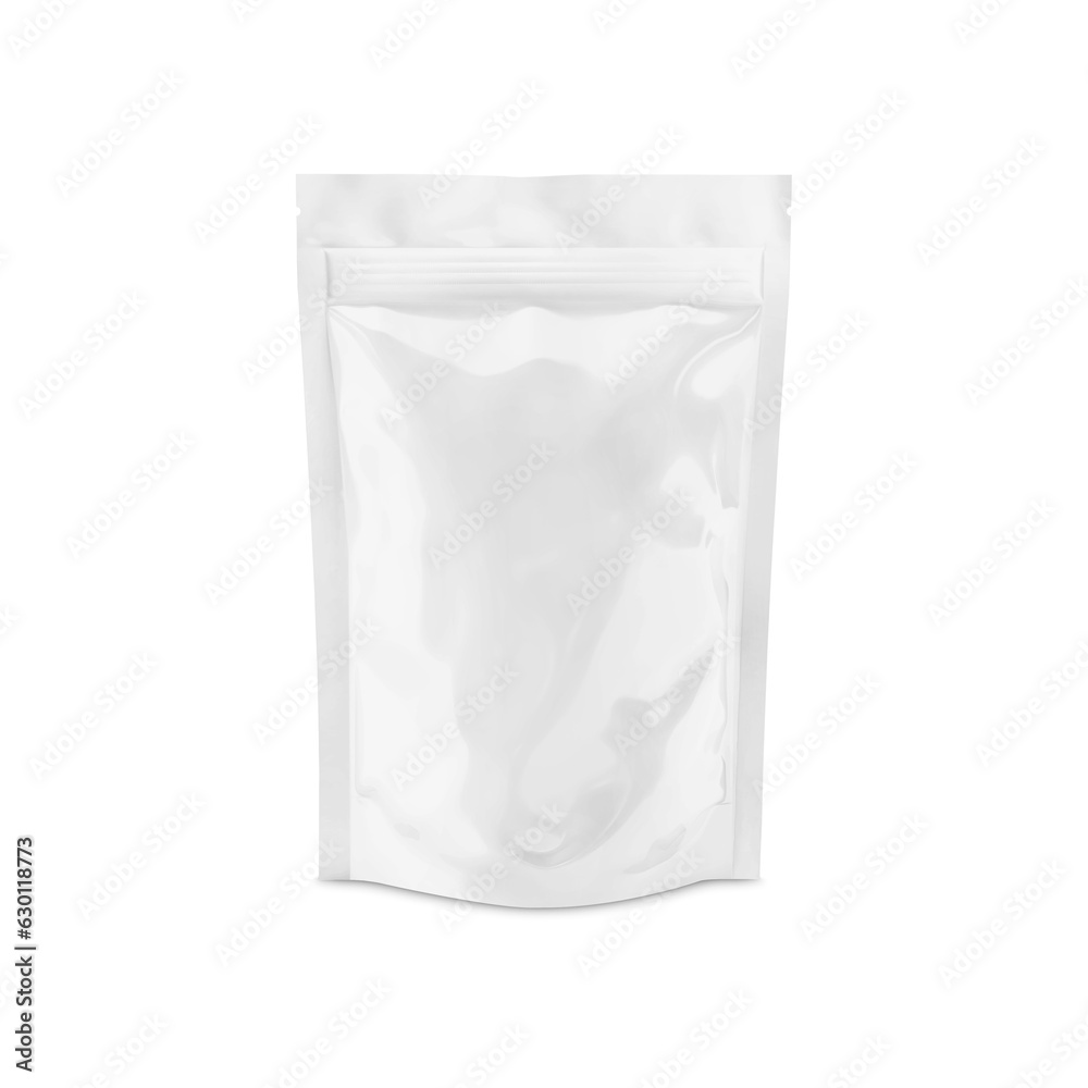 Glossy Pouch Up Blank White Template isolated in a White Background Glossy Pouch Up Blank White Template isolated in a White Background