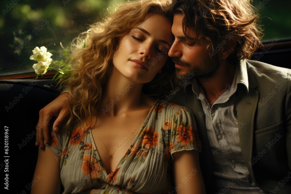 Young Couple in love sitting close together - people photography Young Couple in love sitting close together - people photography