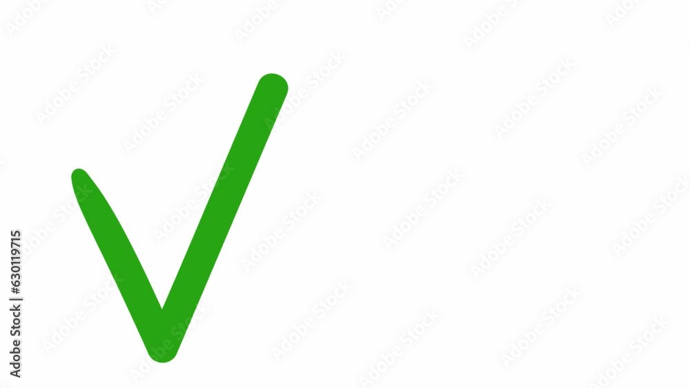 A cartoon green pencil draws a checkmark. Animated approval and acceptance symbol. A cartoon green pencil draws a checkmark. Animated approval and acceptance symbol.