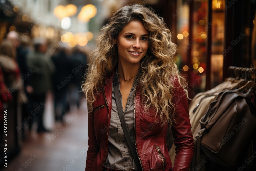 young woman shopping in the streets - people photography