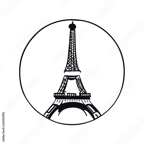 paris  vector illustration doodle line art