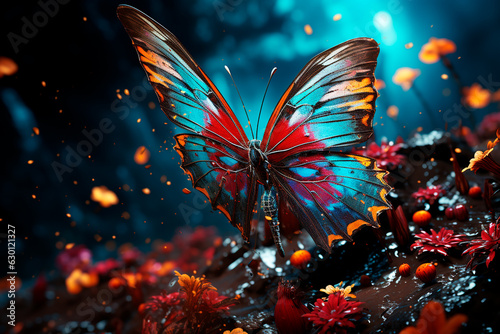 butterfly and tropical fish,Generative AI