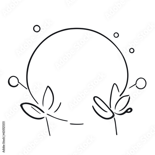 pure white background border shut, vector illustration doodle line art
