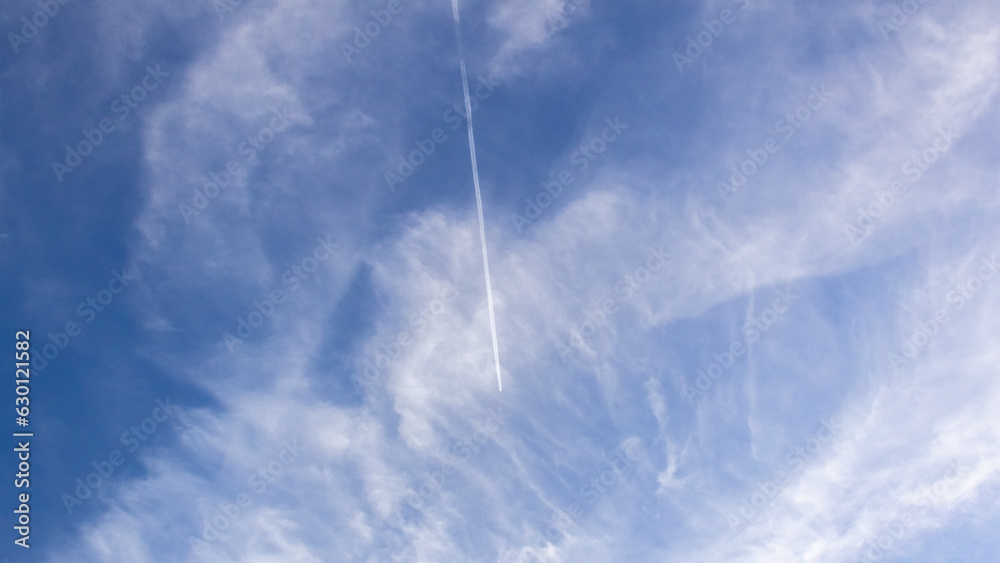 clouds in the sky and airplane clouds in the sky and airplane