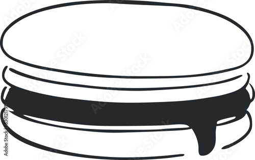 alfajor, vector illustration doodle line art