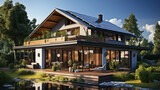 Fiktives haus generative ki - Ferienhaus alpen österreiche Deutschland Schweiz berg berge berghas panorama modern mit glasfront architekt architekteur bauen baustil vorschlag ideee modern energiespar