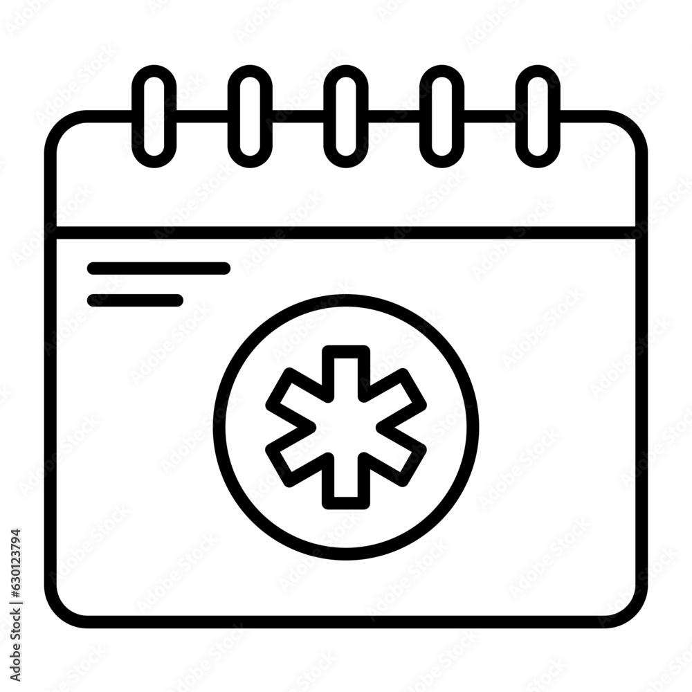 Obraz premium Checkup Date Line Icon