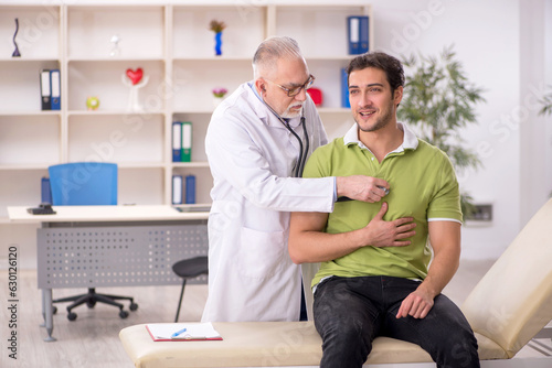 Young male patient visiting old male doctor