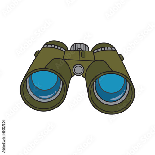 Kids drawing Cartoon Vector illustration binocular Isolated on White Background