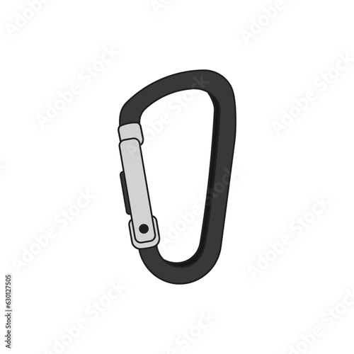 Kids drawing Cartoon Vector illustration carabiner clip icon Isolated on White Background