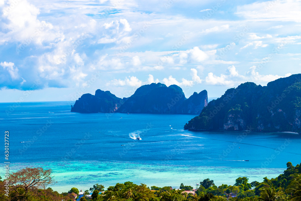 Koh Phi Phi Don Thailand island beach lagoon limestone rocks. Koh Phi Phi Don Thailand island beach lagoon limestone rocks.