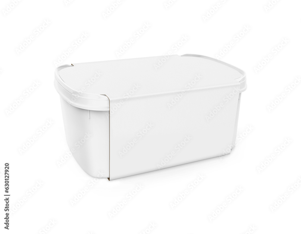 Blank Ice Cream White Container mockup Isolated on a white background Blank Ice Cream White Container mockup Isolated on a white background
