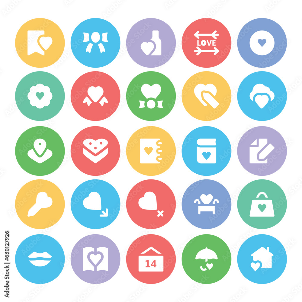 Wedding and Romance Flat Round Icons
Wedding and Romance Flat Round Icons