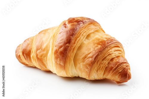 Fresh butter croissant on a white background. 