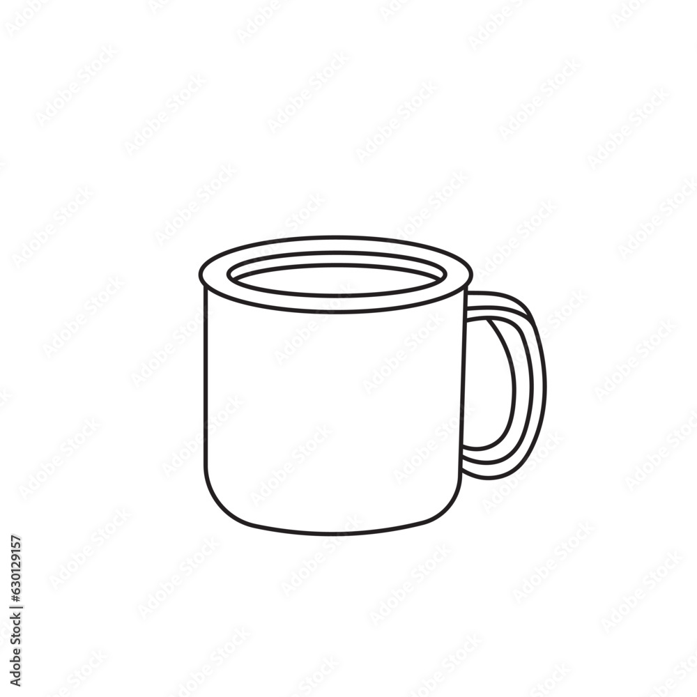 Hand drawn Kids drawing Cartoon Vector illustration mug icon Isolated on White Background Hand drawn Kids drawing Cartoon Vector illustration mug icon Isolated on White Background