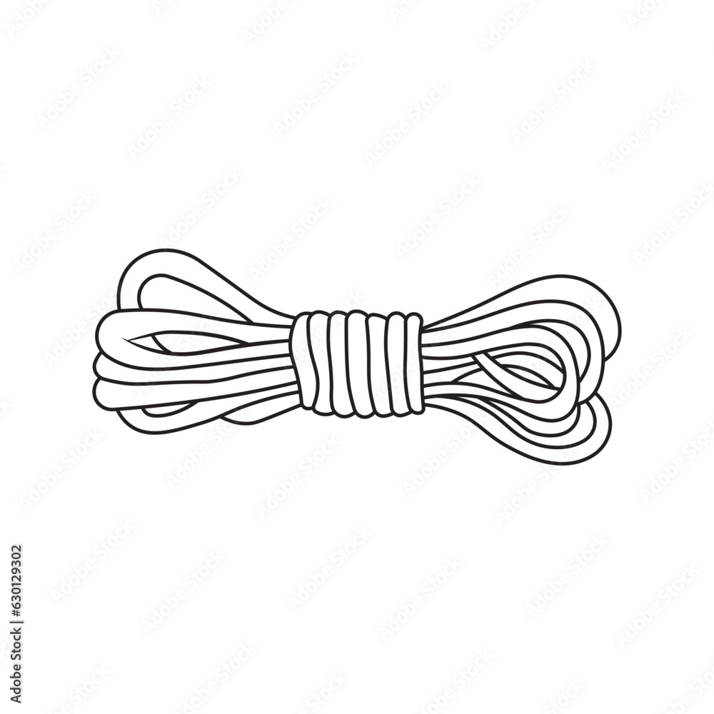 Hand drawn Kids drawing Cartoon Vector illustration ropes icon Isolated on White Background Hand drawn Kids drawing Cartoon Vector illustration ropes icon Isolated on White Background