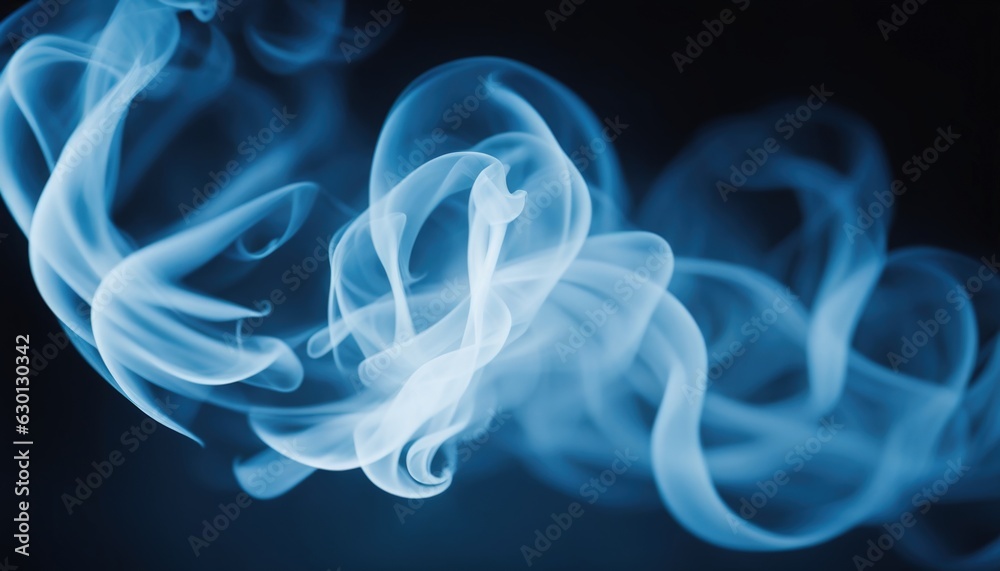Blue Smoke Rising Against a Black Background Blue Smoke Rising Against a Black Background