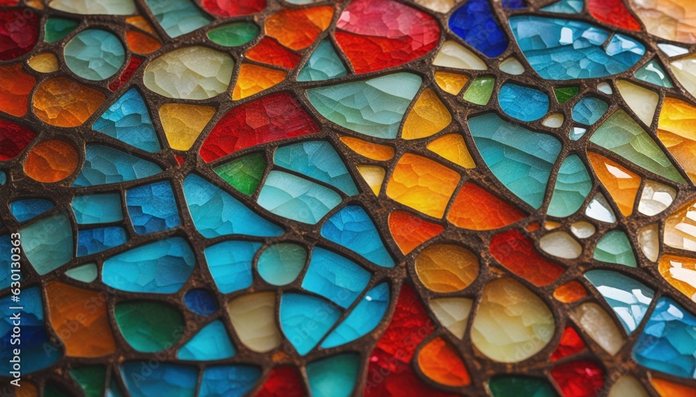 Mosaic Artwork Created from Broken Stained Glass Mosaic Artwork Created from Broken Stained Glass