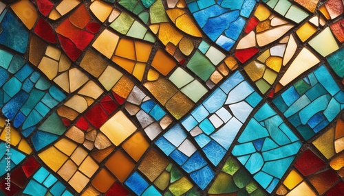 Mosaic Artwork Created from Broken Stained Glass