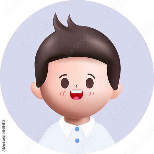 3d rendering Happy cute Students Back to school character design.