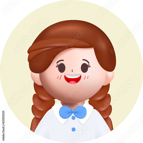 3d rendering Happy cute Students Back to school character design.