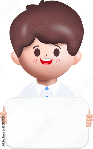 3d rendering Happy cute Students Back to school character design.