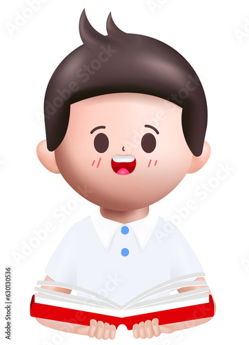 3d rendering Happy cute Students Back to school character design.