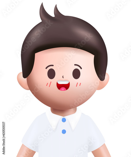 3d rendering Happy cute Students Back to school character design.