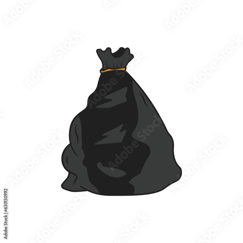 Kids drawing Cartoon Vector illustration trash bag icon Isolated on White Background