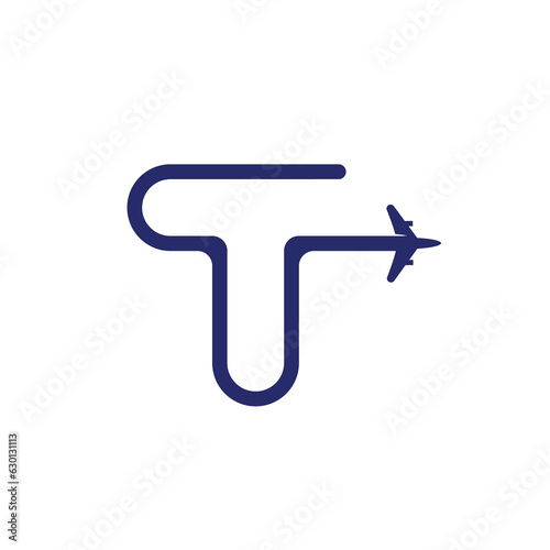 Letter T, Travel agency business logo. transport, logistics delivery logo design
