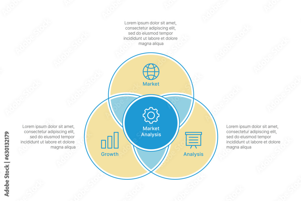 Fototapeta premium Set of infographic illustrations for presentations. Presentation, flyer, annual report, book, brochure, flyer template design.