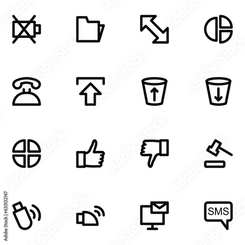 Set of Network and Communication Line Icons


