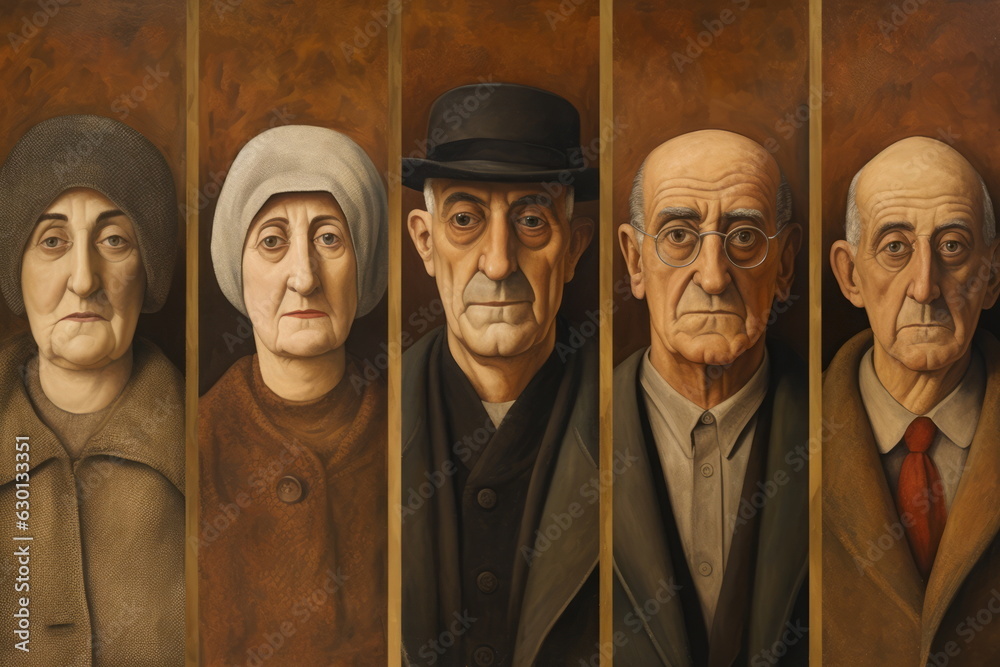 Naklejka premium 高齢者の顔,Generative AI AI画像