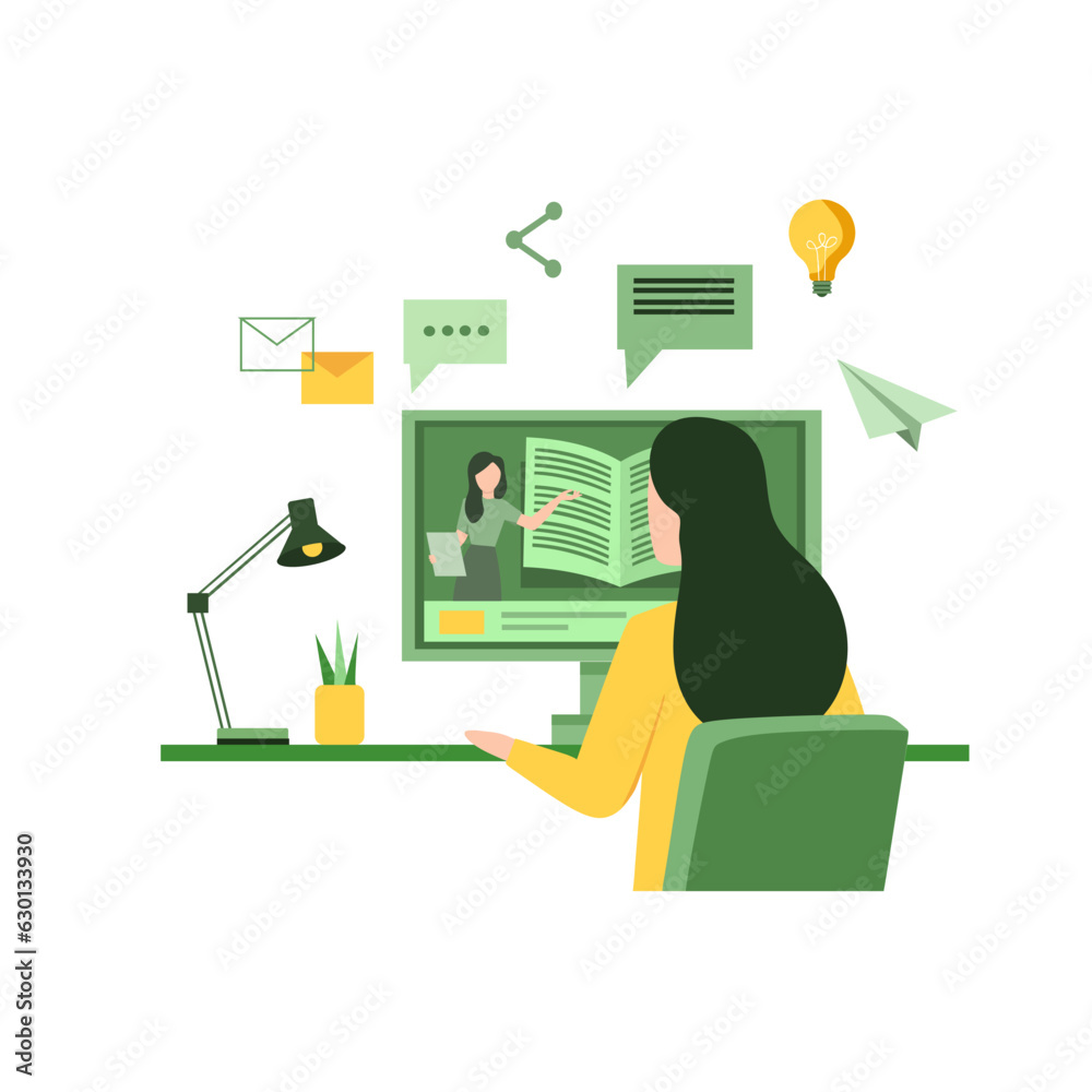 Vector Illustration About Web Courses Or Tutorials Concept Modern Vector illustration about web courses or tutorials concept modern