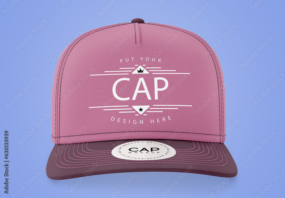 Snapback Cap with Sticker Mockup Template Stock Template Adobe Stock