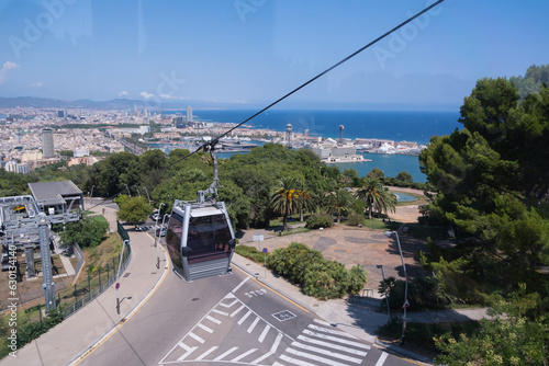 Shots of Barcelona made from Montjuïc Funicular, Catalonia, Spain