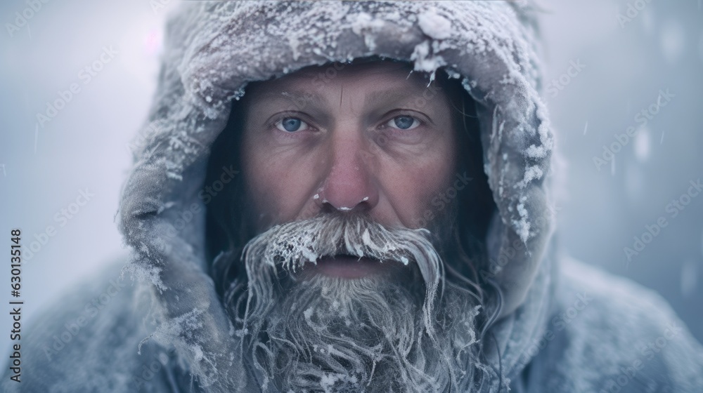 Man in an extreme winter environment Generative AI