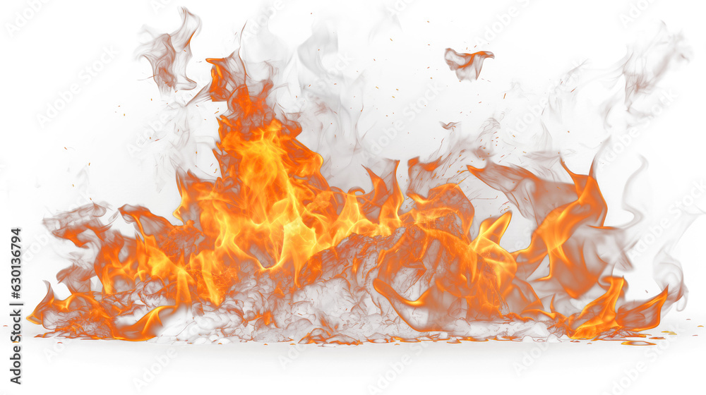 Fototapeta premium Flame Fire isolated on transparent background fiery