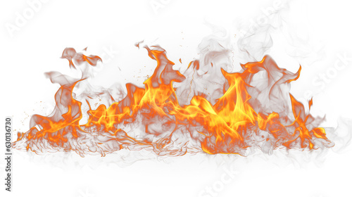 Flame Fire isolated on transparent background fiery 
