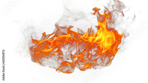 Flame Fire isolated on transparent background fiery 