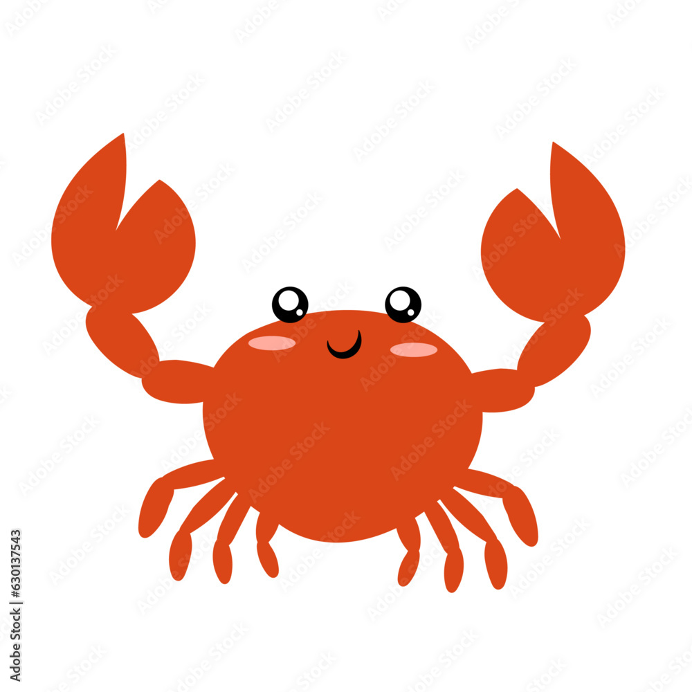 ilustracion vectorial de un cangrejo tierno
