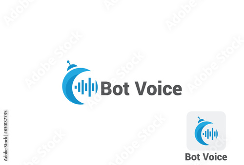 Bot voice maker logo icon vector illustration template