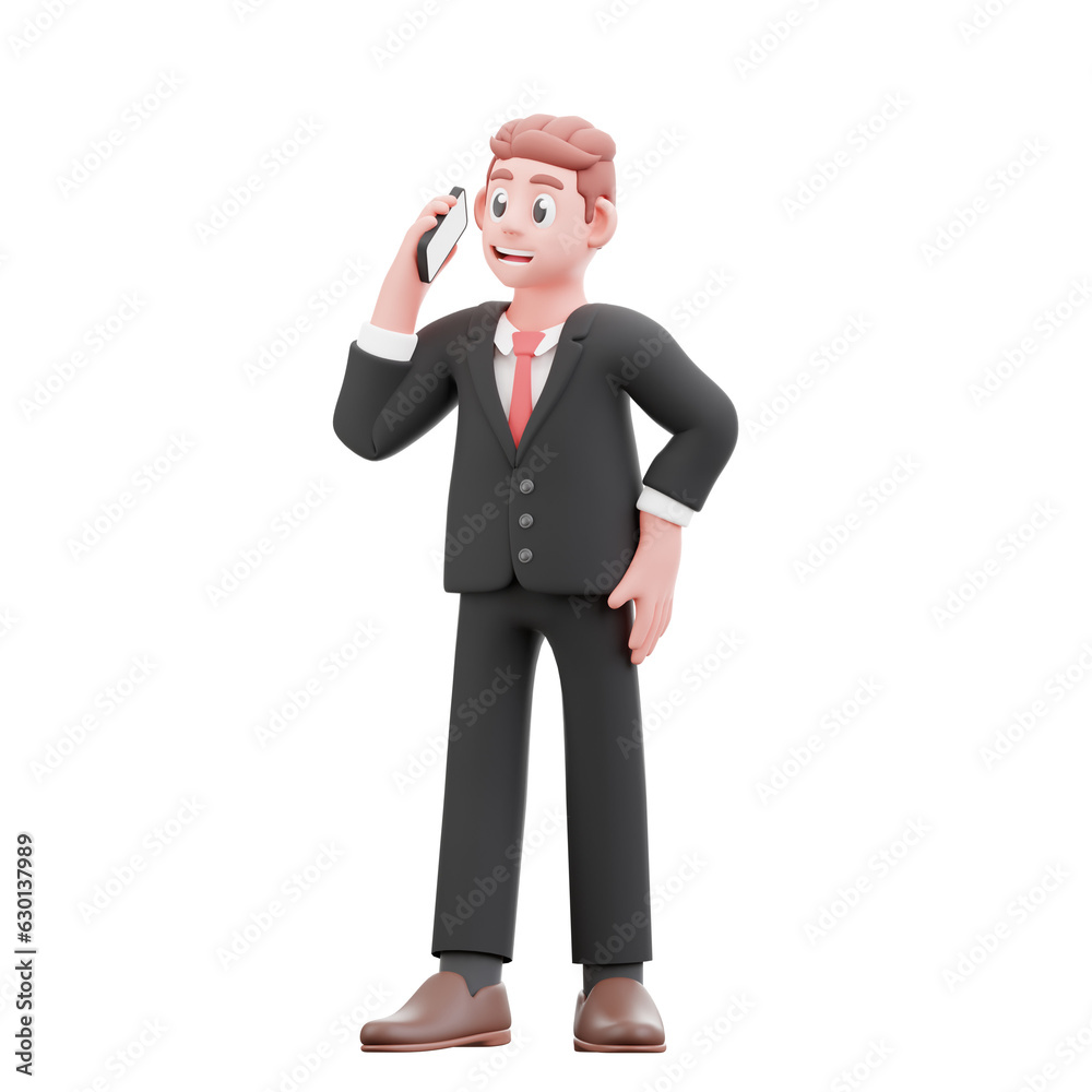 businessman talking on the phone 3d illustration businessman talking on the phone 3d illustration