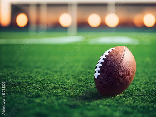 Football auf Spielfeld Bokeh