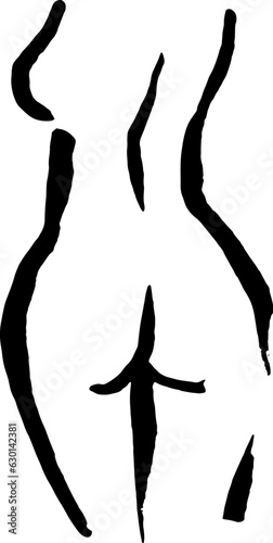 Line art woman body silhouette.