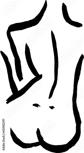 Line art woman body silhouette.