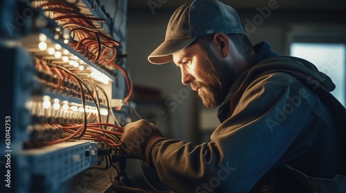 Technician working on an Electrical System.