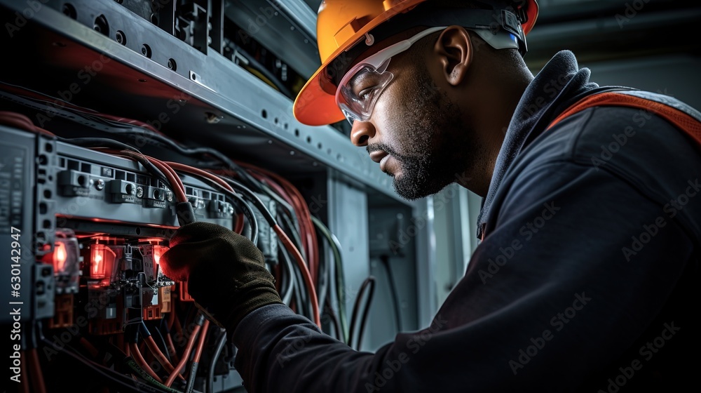 Technician working on an Electrical System.