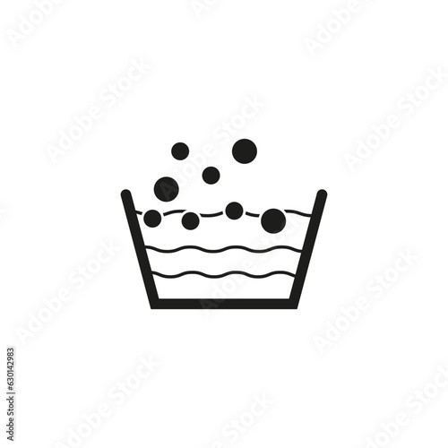 Basin with soap suds. Water icon. Cleaning symbol. Vector illustration. Eps 10.