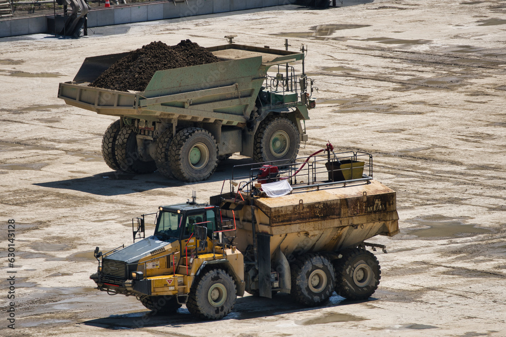 Akita, Japan - July 29, 2023: Concrete placement or concrete casting at construction of Naruse dam in Akita, Japan
Akita, Japan - July 29, 2023: Concrete placement or concrete casting at construction of Naruse dam in Akita, Japan